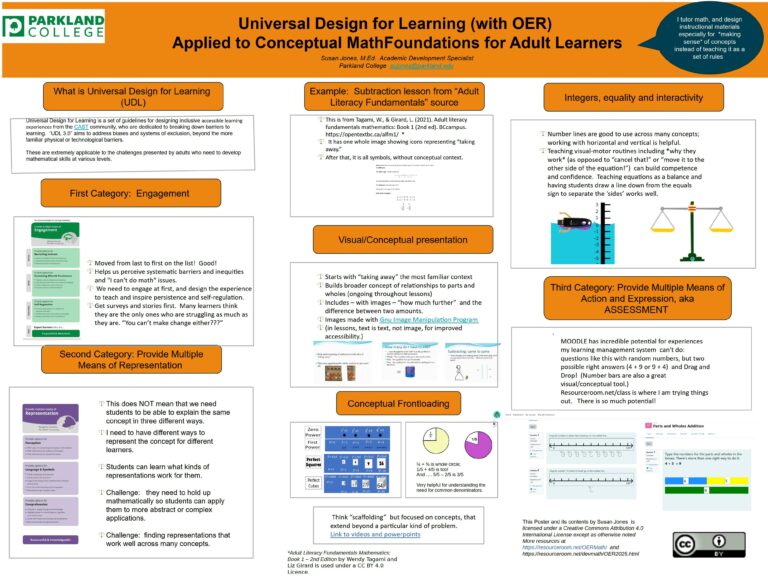 Universal Design For Learning Applied to Conceptual Math Foundations for Adult Learners